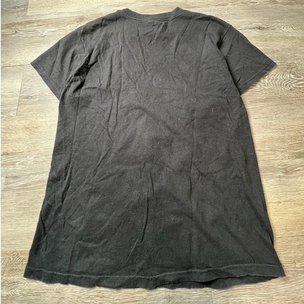 Y2K Grim Reaper Graphic T-Shirt Mens Medium Black Neon Gothic Tee
